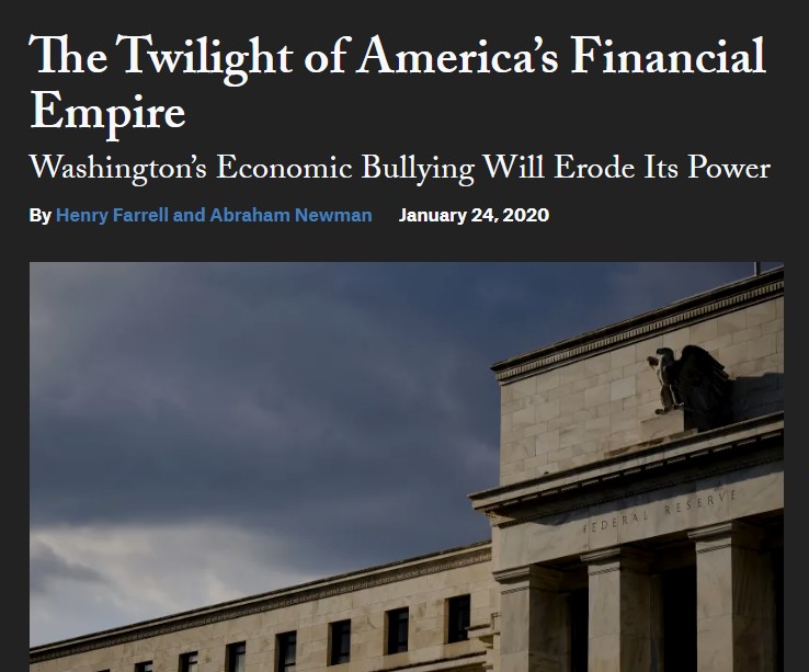 تضعیف نظام مالی آمریکا و هم پیمانان